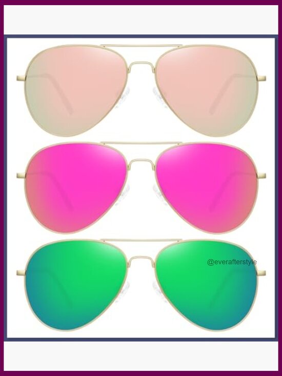 Polarized Aviator Sunglasses with Mirrored Lenses main image 4